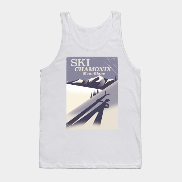 Ski Chamonix Mont Blanc Ski poster Tank Top by nickemporium1